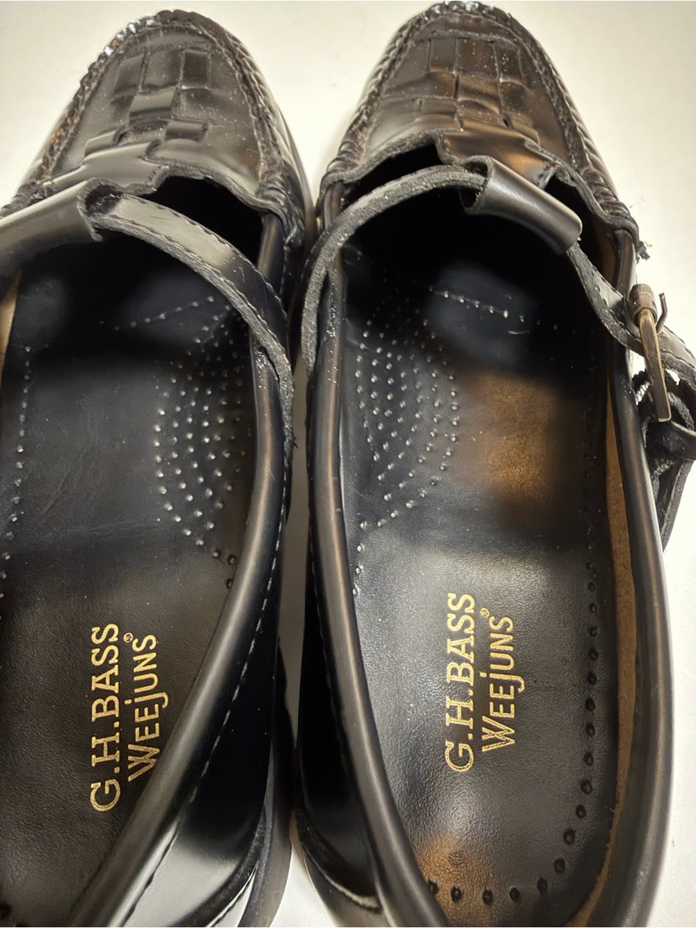 G.H. Bass & Co. Fisherman Mary Jane loafers Black Leather 8.5 - Picture 9 of 13